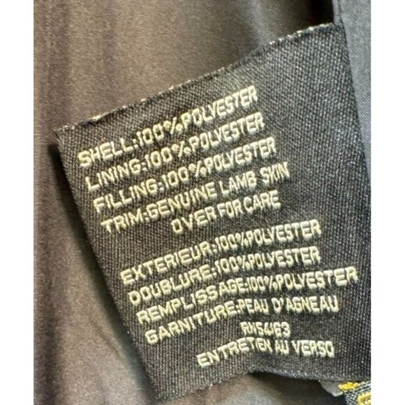 Cole Haan Womens Quilted Jacket Thermore Insulated Lamb Skin Trim Size S Black - Picture 5 of 13